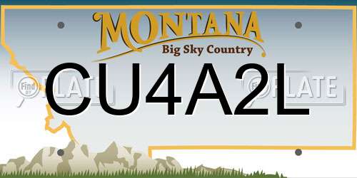 CU4A2L Montana License Plate