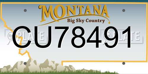 CU78491 Montana License Plate