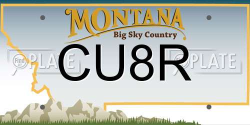 CU8R Montana License Plate