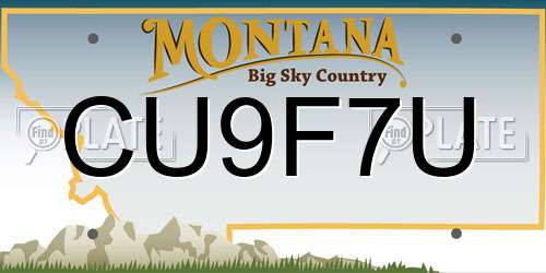 CU9F7U Montana License Plate