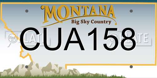 CUA158 Montana License Plate