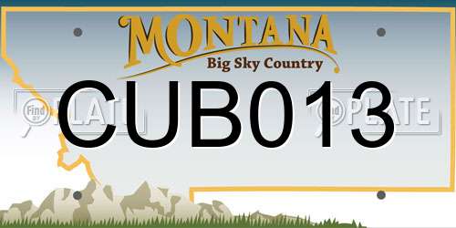CUB013 Montana License Plate