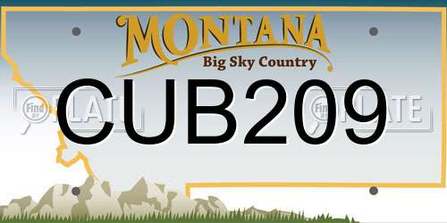 CUB209 Montana License Plate