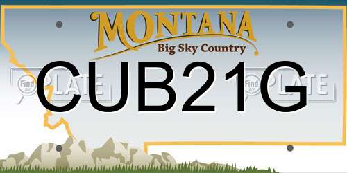 CUB21G Montana License Plate