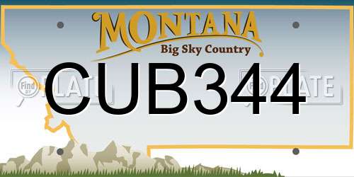 CUB344 Montana License Plate