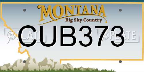 CUB373 Montana License Plate