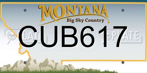 CUB617 Montana License Plate