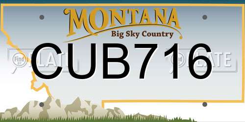 CUB716 Montana License Plate