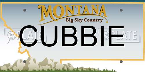 CUBBIE Montana License Plate