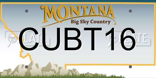 CUBT16 Montana License Plate