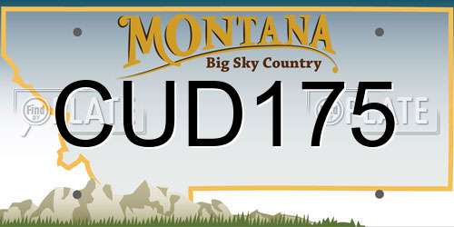 CUD175 Montana License Plate