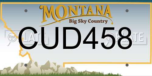 CUD458 Montana License Plate