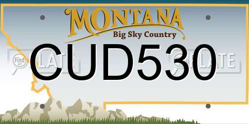 CUD530 Montana License Plate