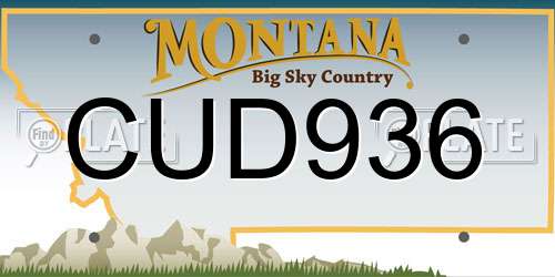 CUD936 Montana License Plate