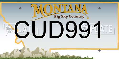 CUD991 Montana License Plate
