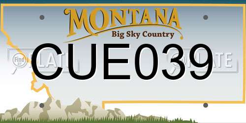 CUE039 Montana License Plate