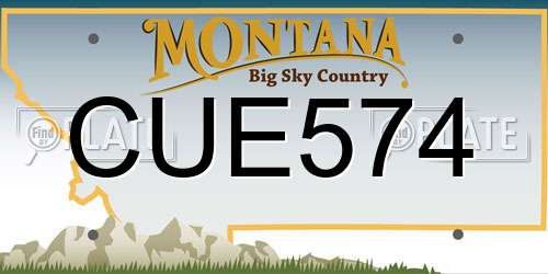 CUE574 Montana License Plate