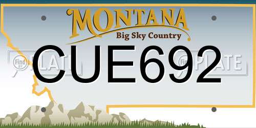 CUE692 Montana License Plate
