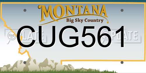 CUG561 Montana License Plate
