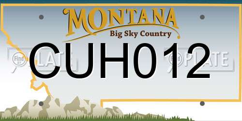 CUH012 Montana License Plate
