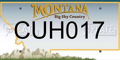 CUH017 Montana License Plate