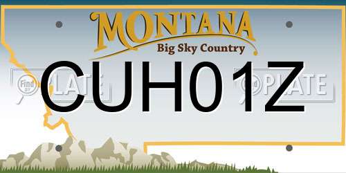 CUH01Z Montana License Plate