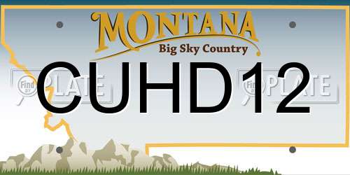CUHD12 Montana License Plate