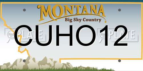 CUHO12 Montana License Plate