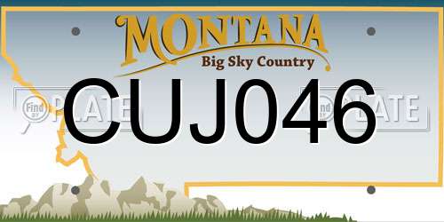 CUJ046 Montana License Plate