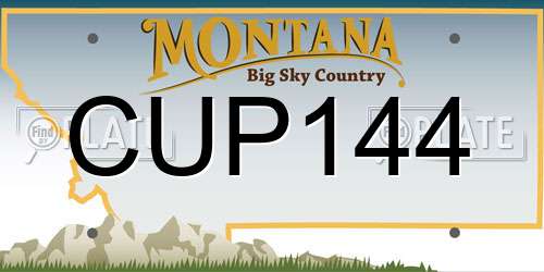 CUP144 Montana License Plate