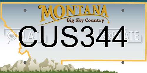 CUS344 Montana License Plate