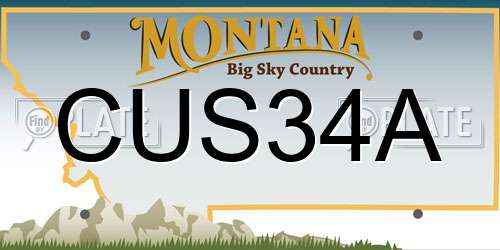 CUS34A Montana License Plate