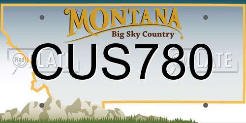 CUS780 Montana License Plate