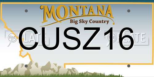 CUSZ16 Montana License Plate