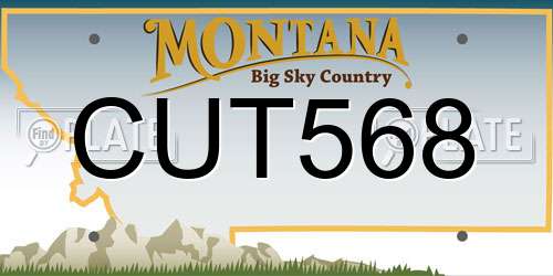 CUT568 Montana License Plate