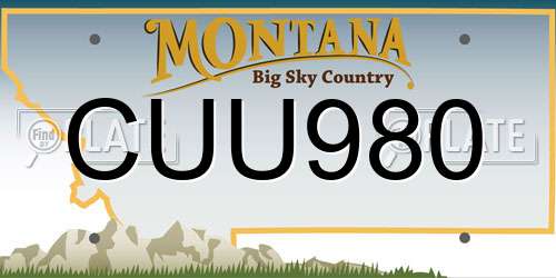 CUU980 Montana License Plate