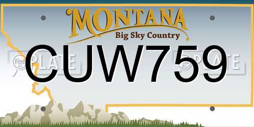 CUW759 Montana License Plate