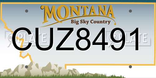 CUZ8491 Montana License Plate