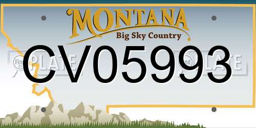 CV05993 Montana License Plate