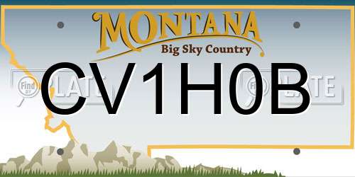 CV1H0B Montana License Plate