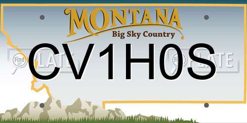 CV1H0S Montana License Plate