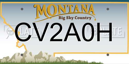 CV2A0H Montana License Plate