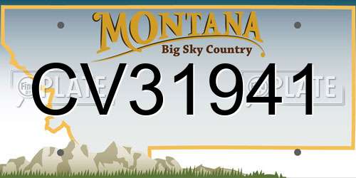 CV31941 Montana License Plate