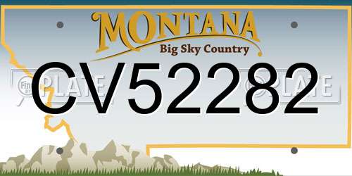 CV52282 Montana License Plate