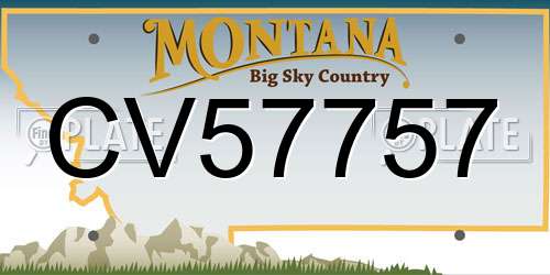 CV57757 Montana License Plate