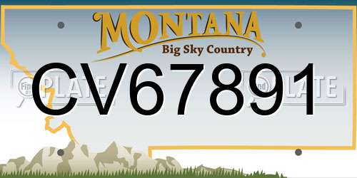 CV67891 Montana License Plate