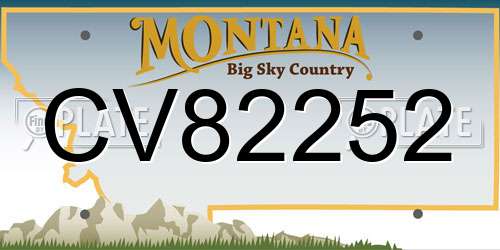 CV82252 Montana License Plate