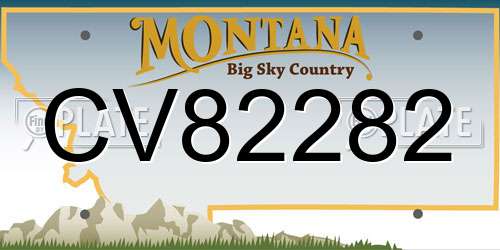 CV82282 Montana License Plate
