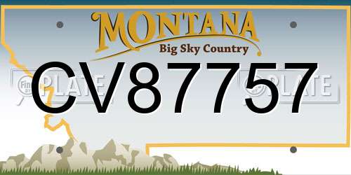 CV87757 Montana License Plate