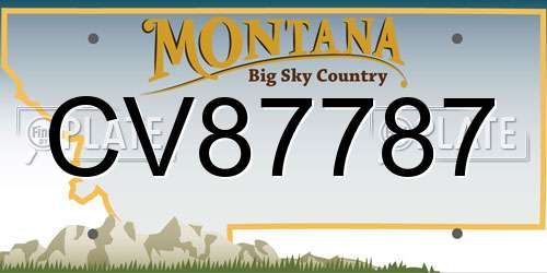 CV87787 Montana License Plate